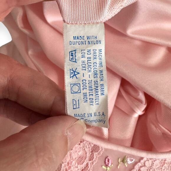 Vintage Vanity Fair Lace Trimmed Embroidered Nightgown Housecoat Robe Women's L - Picture 10 of 10